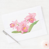 Sticker Rectangulaire Fleurs d'aquarelle rose exotique (Enveloppe)