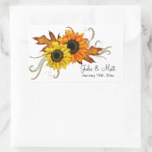 Sticker Rectangulaire Fleurs d'automne Jaune et Orange Mariage (Sac)