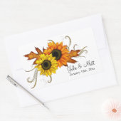 Sticker Rectangulaire Fleurs d'automne Jaune et Orange Mariage (Enveloppe)