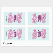 Sticker Rectangulaire Fleurs de cerisiers roses (Feuille)