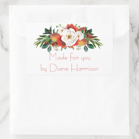 Sticker Rectangulaire Fleurs de chute d'aquarelle (Sac)