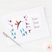 Sticker Rectangulaire Fleurs de colibri Floral Custom (Enveloppe)