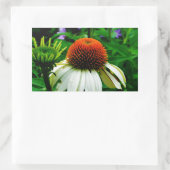 Sticker Rectangulaire Fleurs de cônes blanches et orange (Sac)
