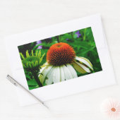 Sticker Rectangulaire Fleurs de cônes blanches et orange (Enveloppe)