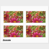 Sticker Rectangulaire Fleurs de marguerite rose et jaune brillantes (Feuille)