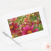 Sticker Rectangulaire Fleurs de marguerite rose et jaune brillantes (Enveloppe)
