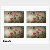 Sticker Rectangulaire Fleurs de passion avec tête de colibris (Feuille)