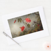 Sticker Rectangulaire Fleurs de passion avec tête de colibris (Enveloppe)