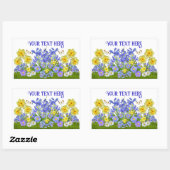 Sticker Rectangulaire Fleurs de printemps et papillons de texte personna (Feuille)