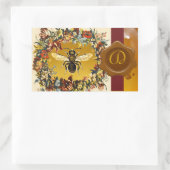 STICKER RECTANGULAIRE FLEURS DE PRINTEMPS HONEY BEE BEEKEEPER SCEAU BROW (Sac)