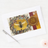 STICKER RECTANGULAIRE FLEURS DE PRINTEMPS HONEY BEE BEEKEEPER SCEAU BROW (Enveloppe)