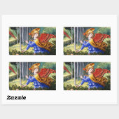 Sticker Rectangulaire Fleurs de rassemblement d'anges dans un paysage cé (Feuille)