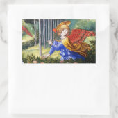 Sticker Rectangulaire Fleurs de rassemblement d'anges dans un paysage cé (Sac)