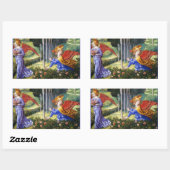 Sticker Rectangulaire Fleurs de rassemblement d'anges dans un paysage cé (Feuille)
