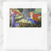 Sticker Rectangulaire Fleurs de rassemblement d'anges dans un paysage cé (Sac)