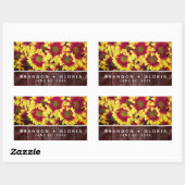 Sticker Rectangulaire Fleurs de soleil d'automne rustiques sur Mariage d (Feuille)