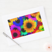 Sticker Rectangulaire Fleurs de soleil Neon (Enveloppe)