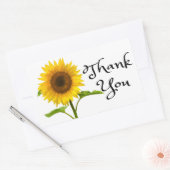 Sticker Rectangulaire Fleurs de tournesol Jaune Merci Floral (Enveloppe)