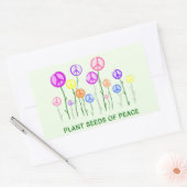 Sticker Rectangulaire Fleurs des signes de paix (Enveloppe)