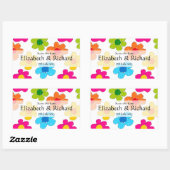 Sticker Rectangulaire Fleurs dessinées à main levée "Save the date" Stic (Feuille)
