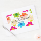 Sticker Rectangulaire Fleurs dessinées à main levée "Save the date" Stic (Enveloppe)