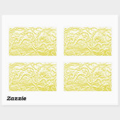 Sticker Rectangulaire Fleurs d'or (Feuille)