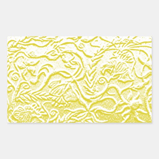 Sticker Rectangulaire Fleurs d'or (Devant)