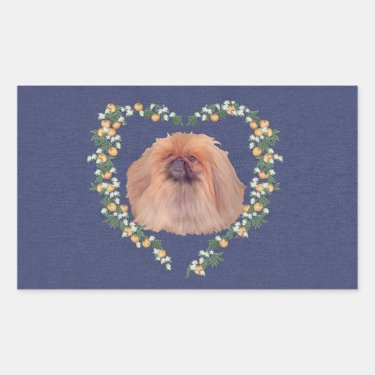 Sticker Rectangulaire Fleurs d'Orange Pékin (Devant)