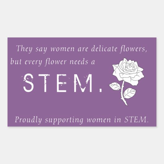 Sticker Rectangulaire Fleurs en STEM (Devant)