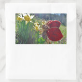 Sticker Rectangulaire Fleurs et fleurs jaunes (Sac)