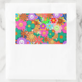 Sticker Rectangulaire Fleurs hippies Boho Super rétros (Sac)