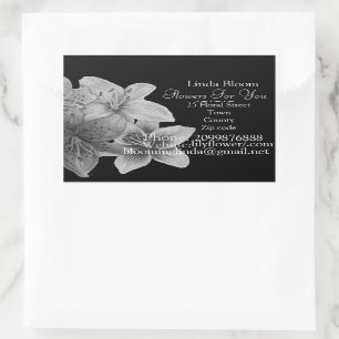 Sticker Rectangulaire fleurs Lilies art noir et blanc design fleuristes