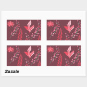Sticker Rectangulaire Fleurs motif. (Feuille)