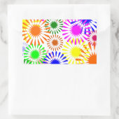 Sticker Rectangulaire Fleurs multicolores (Sac)