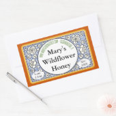 Sticker Rectangulaire Fleurs ornementales et bourgeons Jar de miel (Enveloppe)