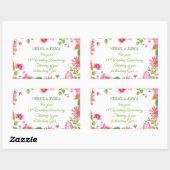 Sticker Rectangulaire Fleurs religieuses du 15e anniversaire du Mariage (Feuille)