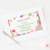 Sticker Rectangulaire Fleurs religieuses du 15e anniversaire du Mariage (Enveloppe)