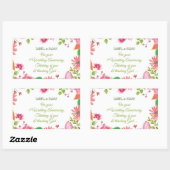 Sticker Rectangulaire Fleurs religieuses du 1er anniversaire du Mariage (Feuille)
