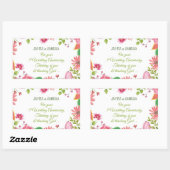 Sticker Rectangulaire Fleurs religieuses du 5e anniversaire du Mariage (Feuille)