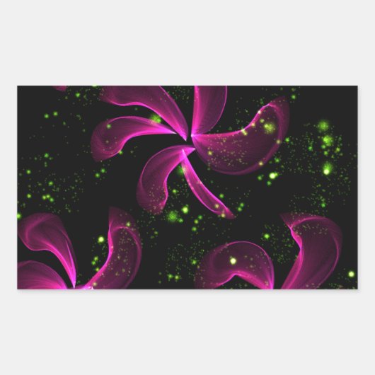 Sticker Rectangulaire Fleurs roses (Devant)