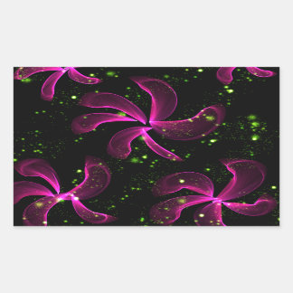Sticker Rectangulaire Fleurs roses