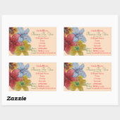 Sticker Rectangulaire fleurs rouge jaune bleu Lys fleuristes originaux (Feuille)