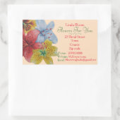 Sticker Rectangulaire fleurs rouge jaune bleu Lys fleuristes originaux (Sac)