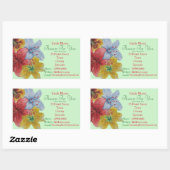 Sticker Rectangulaire fleurs rouge jaune bleu Lys fleuristes originaux (Feuille)