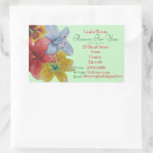 Sticker Rectangulaire fleurs rouge jaune bleu Lys fleuristes originaux (Sac)