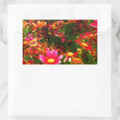 Sticker Rectangulaire Fleurs sauvages rose et jaune pâle (Sac)