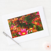 Sticker Rectangulaire Fleurs sauvages rose et jaune pâle (Enveloppe)