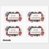 Sticker Rectangulaire Fleurs Sombres (Feuille)