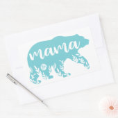 Sticker Rectangulaire Fleurs turquoise de l'ours de maman (Enveloppe)