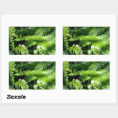 Sticker Rectangulaire Fleurs vertes du printemps des bois (Feuille)